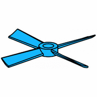 4-blade propeller, blue