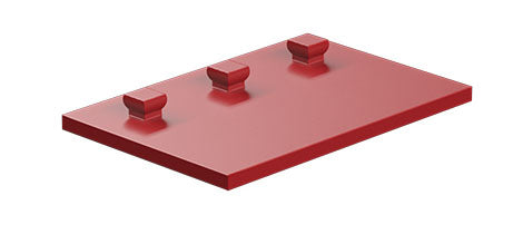 Mounting plate 30 x 45, red/ black
