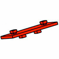 Building plate 15x45 with 2x2 pins, red