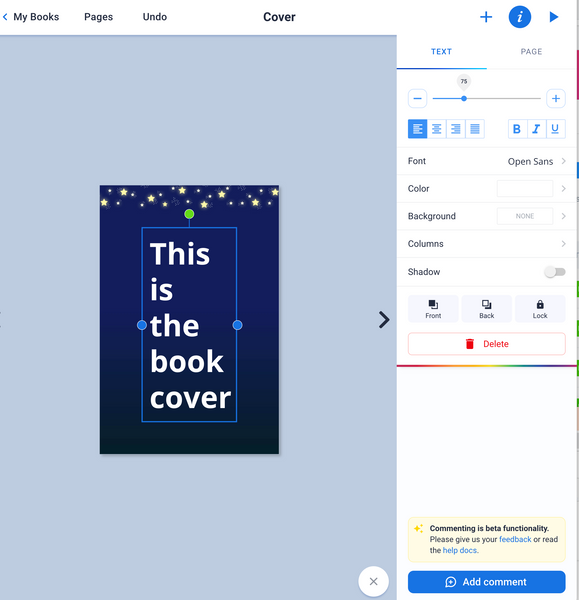 styling options on objects and page