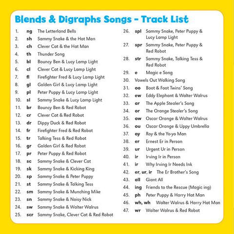 Blends and Digraphs Songs CD