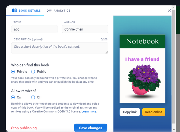 Publishing Online options