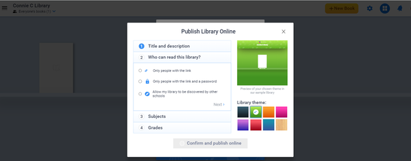 Publish library online