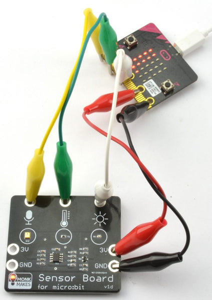 Sensor Board (light, sound, temperature) for Micro:bit